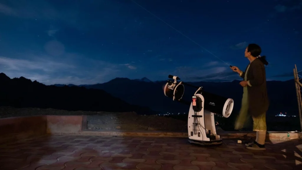 Professional telescope setup for stargazing sessions