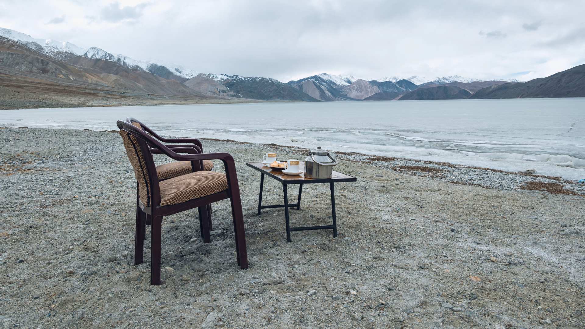 Tea by Pangong Lake