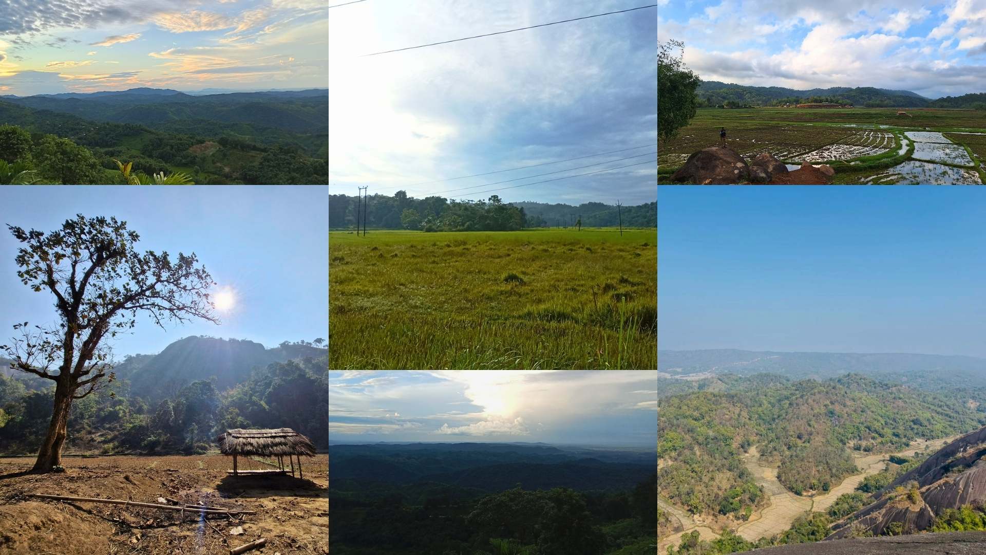 Scenic landscape of Umswai Valley in Assam featuring rolling hills, forests, traditional villages and natural beauty